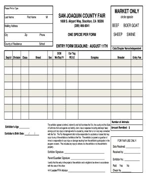 Fillable Online San joaquin county fair market only - San Joaquin ...