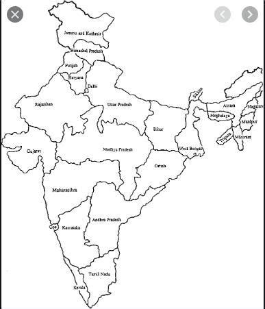 Mark Indian states with their capitals on political map of India ...