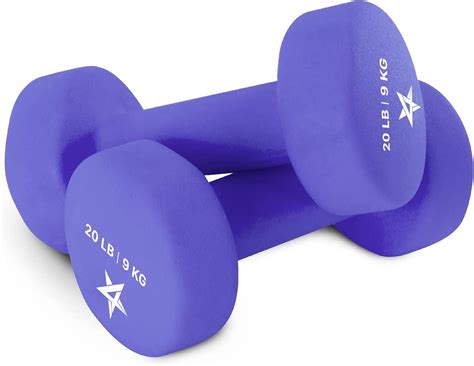Yes4All 20 lbs Neoprene Dumbbells with Non Slip Grip, Medium Dark Blue ...