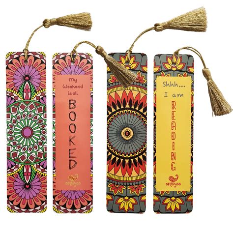 Mandala Bookmarks with Tassel - Set of 8 – Ambiyaa