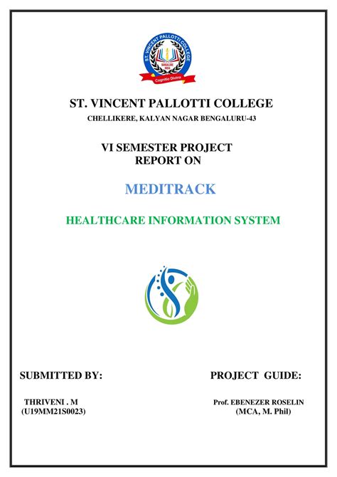 Project Report Meditrack 2024 - ST. VINCENT PALLOTTI COLLEGE CHELLIKERE ...