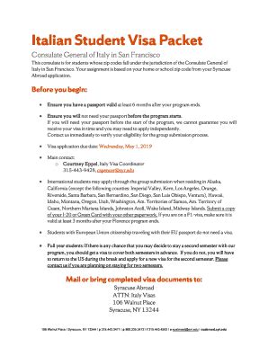 Fillable Online suabroad syr Italian Consulate General, San Francisco ...