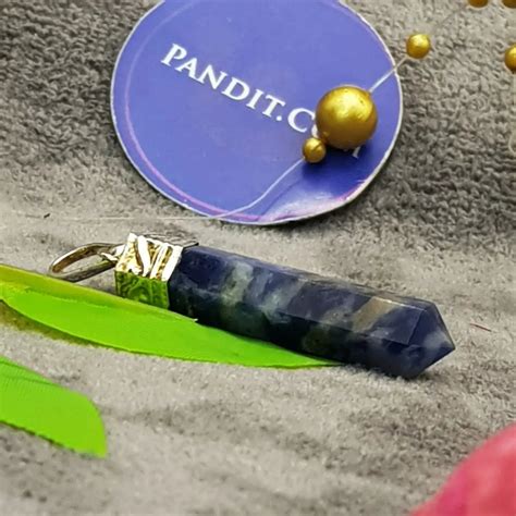 Sodalite Cap Pencil Pendant - For Psychic Power - Pandit.com