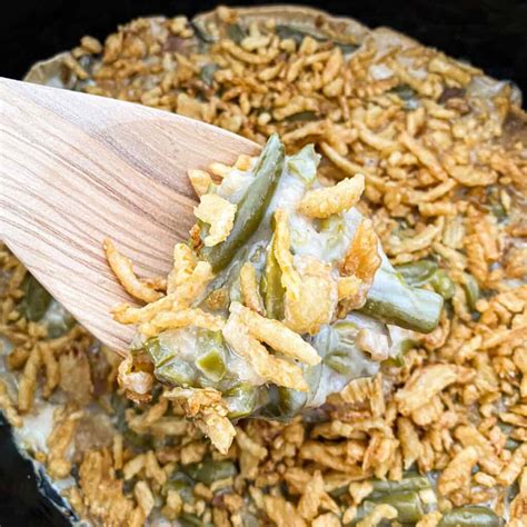 Classic Slow Cooker Green Bean Casserole - Whiskful Cooking