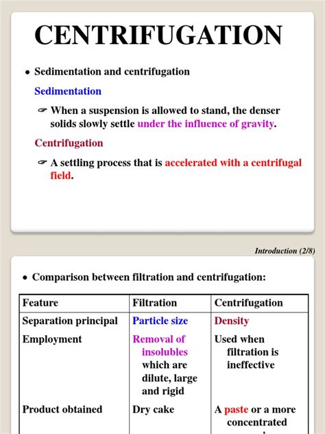 Analysis of Forces and Particle Separation in Centrifugation ...