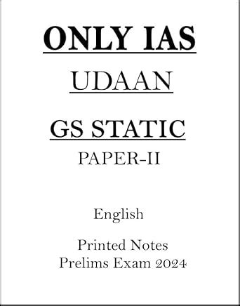Buy Only IAS Udaan GS Paper-II Polity Static Printed Notes in English ...