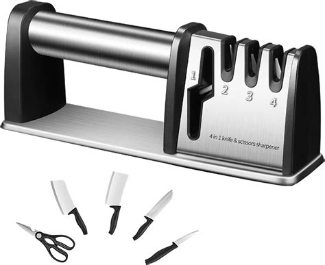 Amazon.com: Knife Sharpener,4 in1 Kitchen Knife Sharpener and Scissor ...