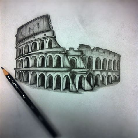 How to draw the colosseum step by step drawing guide by kingtutorial ...