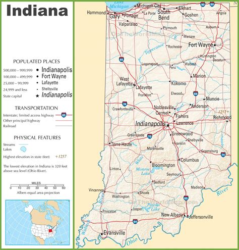 Indiana highway map