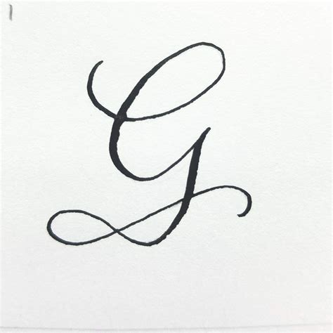 Dip Pen Calligraphy Letter G - Watercolor and Ink Style Study