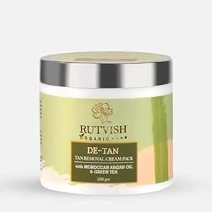 Rutvish Organic DE-TAN Cream Pack With Moroccan Argan Oil & Green Tea ...