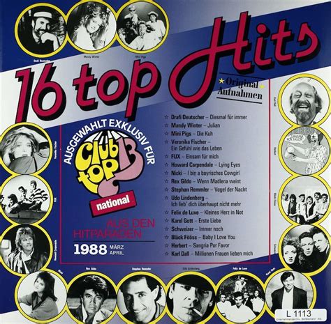 16 top Hits. Aus den Hitparaden März/April 1988 – Bertelsmann Vinyl ...