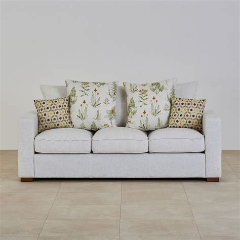 Buy Olivia Fabric 3-Seater Sofa - White from Home Centre at just INR ...