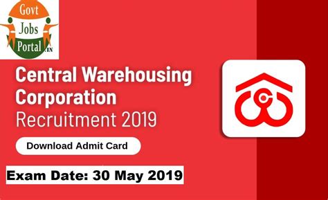 CWC Admit Card for the Recruitment of 571 Various Post 2019 - Central ...