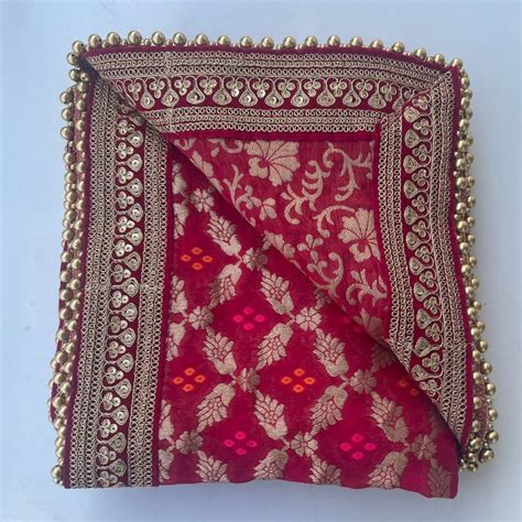 Bridal Pink Royale Georgette Banarsi Embroidered Dupatta – anokherang