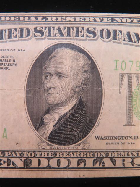 Series 1934 Ten Dollar Federal Reserve Note w/ Misaligned Dies