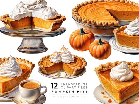 Pumpkin Pie Clipart - Pumpkin Pie PNG, Thanksgiving Watercolor, Dessert ...