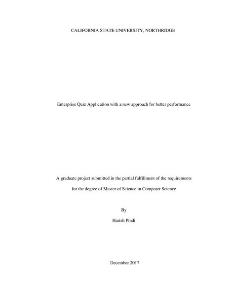 Qems project - synopis - CALIFORNIA STATE UNIVERSITY, NORTHRIDGE ...