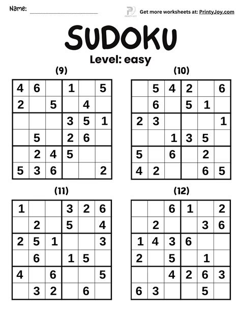 Easy Printable Sudoku For Kids