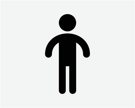 Stick Figure Icon Man Boy Male Person People User Stand Standing Pose ...