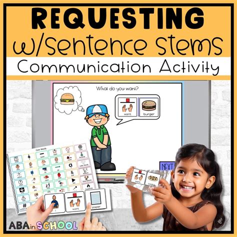 Request with sentence stems Interactive Speech Language Activity