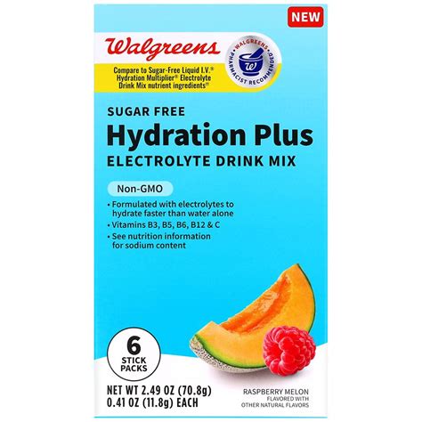 Walgreens Sugar Free Hydration Plus Electrolyte Drink Mix Raspberry ...