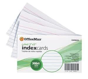 OfficeMax Blank Index Card, 3" x 5", 300/pk., White : Amazon.in: Office ...