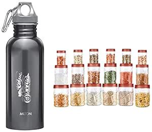 Buy MILTON Vitro Plastic Jar Set, 18- Pieces, Transparent & Alive 750 ...