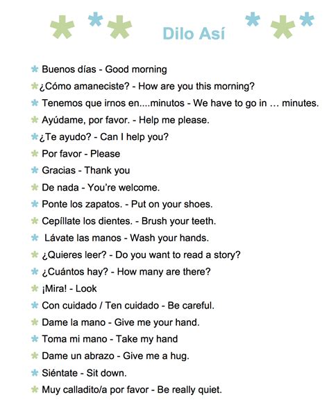 61 Common Spanish Phrases to Use With Kids: A Printable List - Spanish ...