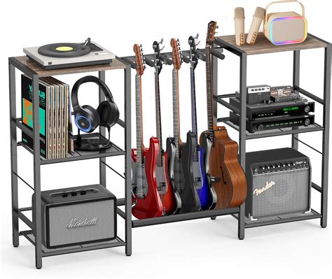 Amazon.com: HIXICOPA Guitar and Amp Stand, Guitar Rack with Shelves ...