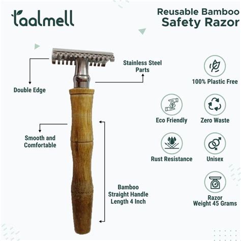 Buy Sustainable Bamboo Safety Razor for Men | Double Edge Razor| Pack ...