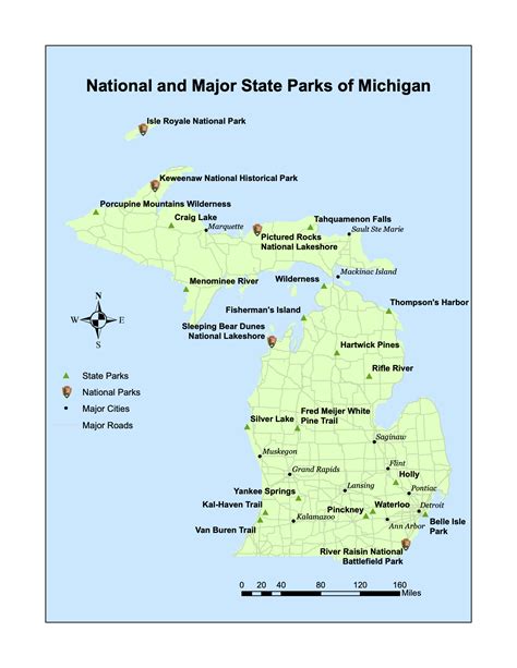 Michigan Parks Map - Thomas Hamming - GIS and Cartography