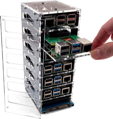 Buy C4Labs Zebra Bramble Cluster Fan Case – Raspberry Pi 4B & 3B+ (4 ...