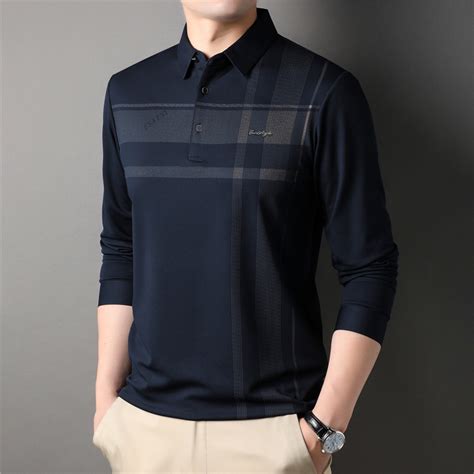 Hint O' Plaid Long Sleeve Polo Shirt // Blue (XS) - Celino Long Sleeve ...