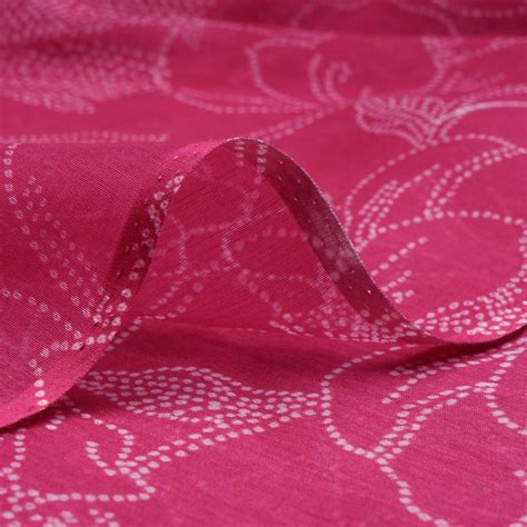 Buy Pink Floral Pattern Digital Print Fine Chanderi Fabric 94617-18/7 ...