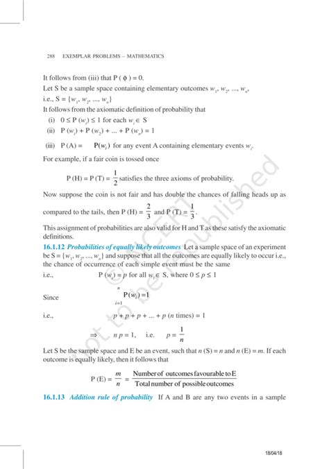 NCERT Exemplar Class 11 Maths Chapter 16 - Probability