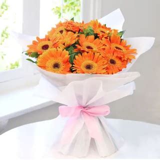 Orange Gerbera Bouquet Online | Send Orange Gerbera Bouquet to India