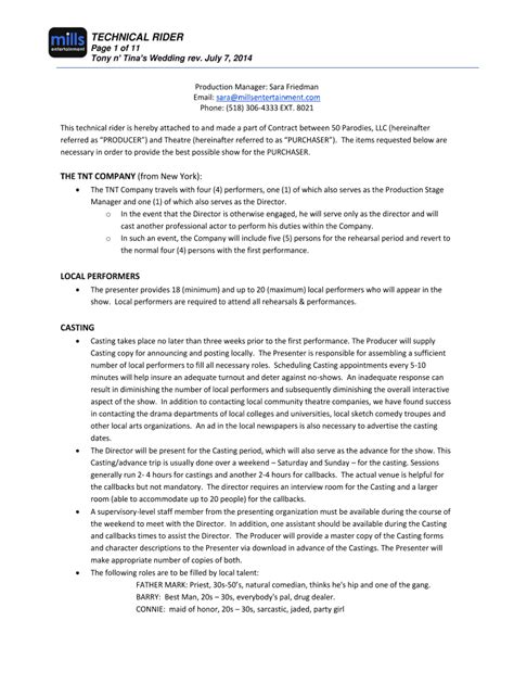 Fillable Online THE TNT COMPANY from New York - Mills Entertainment Fax ...