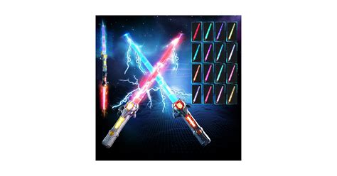 Neopixel Lightsaber 2 Pack Lightsabers, 16 Color Rechargeable Light Up ...