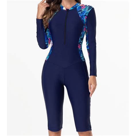 purcolt Shorty Wetsuits for Women Front Zipper Long Sleeve Rash Guard ...