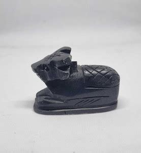 AKNaturals Black Marble Stone Nandi Pindi Idol Showpiece for Pooja ...