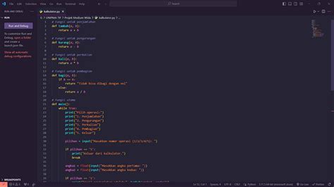 Kod Python Kalkulator 的图像结果