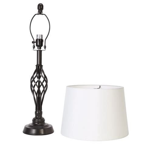 CO-Z 26-in Bronze Rotary Socket Table Lamp with Fabric Shade PTL-1305 ...