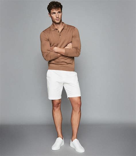 Wicket White Casual Chino Shorts – REISS | Mens casual outfits summer ...