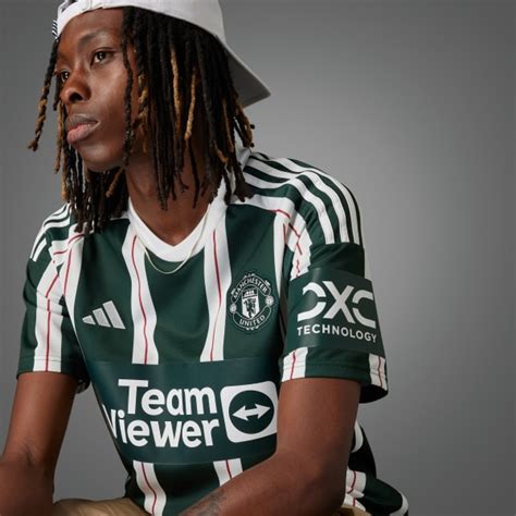 adidas Men's Soccer Manchester United 23/24 Away Jersey - Green adidas US