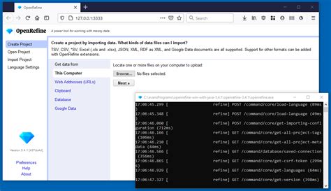 Image result for Open Refine Create Project Screen