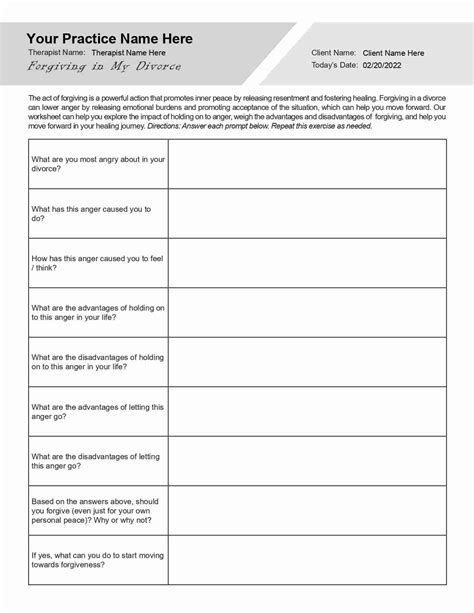 Divorce Therapy Worksheets Bundle PDF Templates | TherapyByPro