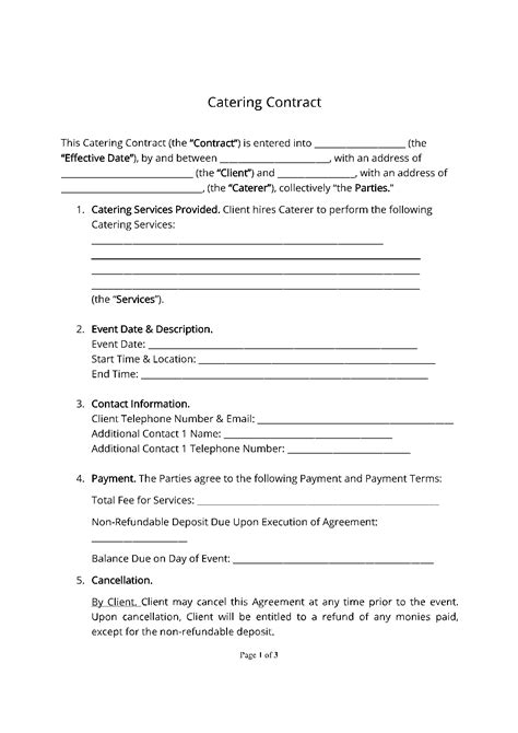 Catering Contract 1