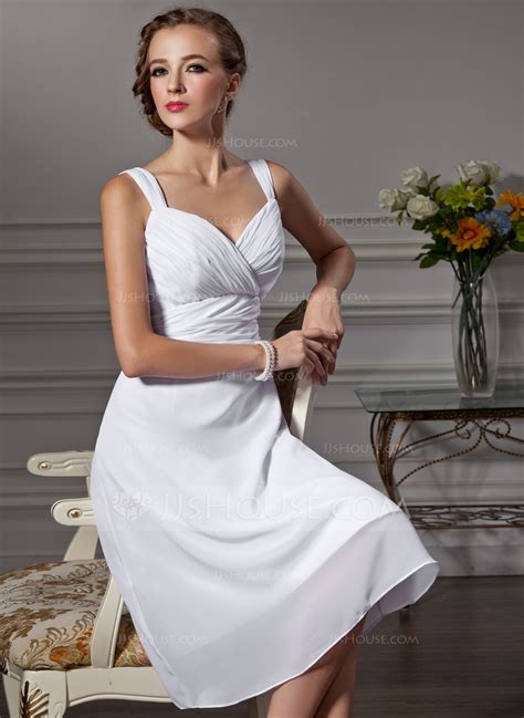Empire Sweetheart Knee-Length Chiffon Bridesmaid Dress With Ruffle ...
