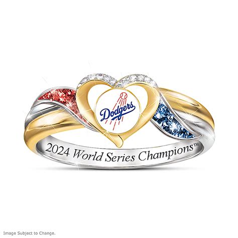 Los Angeles Dodgers 2024 MLB World Series Womens Heart-Shaped Ring ...